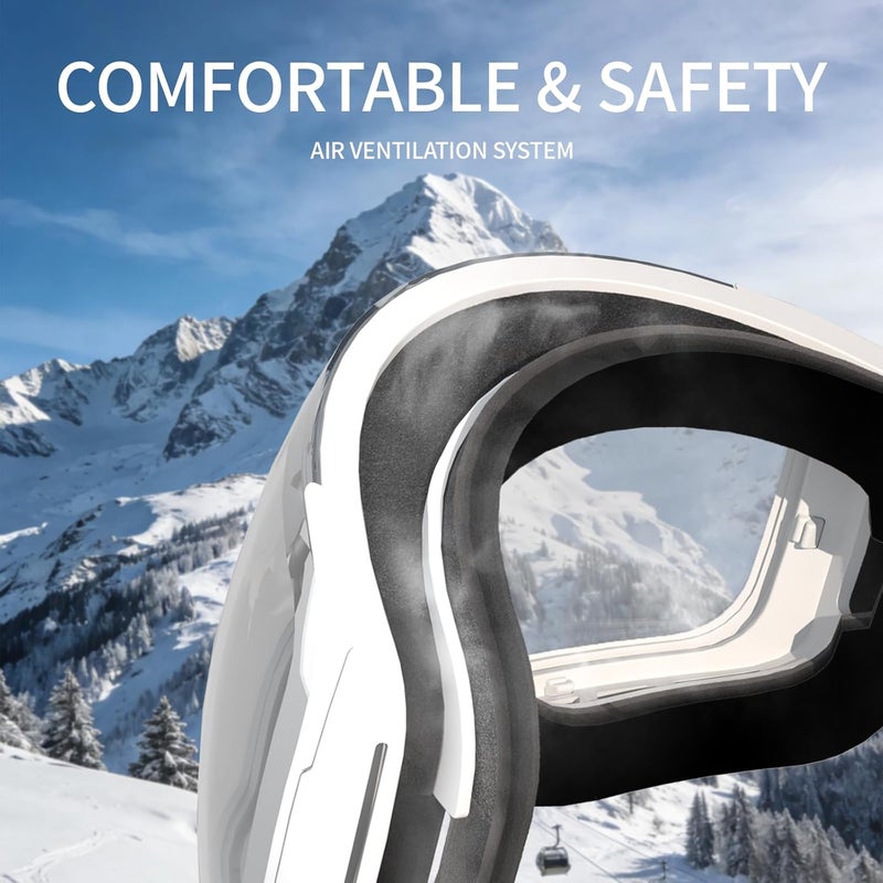 Veltuno Ski Goggles for Men Women Adult & Youth, OTG Snowboard Goggles Anti Fog, Snow Goggles UV Protection Wide Vision - Image 5